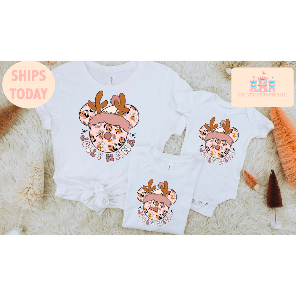 Merry mama, Merry Mini, Matching christmas holiday Family, Mama and minin retro, jolly mama jolly mini, minnie christmas shirt - 1.jpg