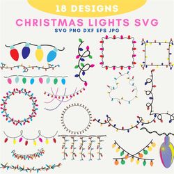 Christmas Lights Svg, Family Christmas Svg, Holiday Lights Svg, String Lights Svg, Twinkling Lights Svg, Christmas Light