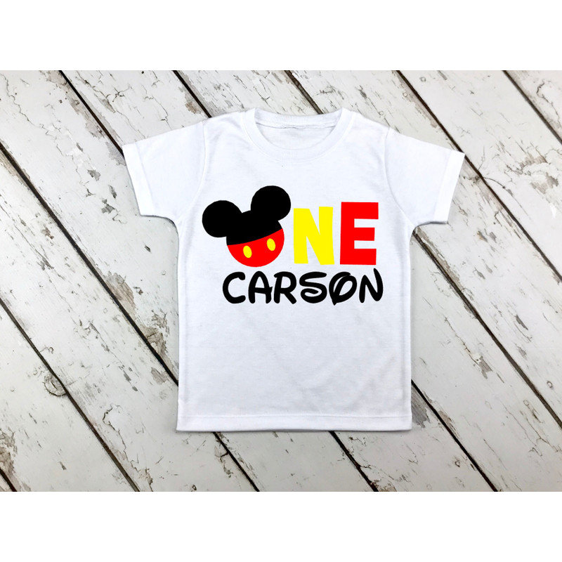 Mickey Mouse one birthday boy shirt, Mickey Mouse birthday shirt, Mickey Mouse birthday outfit, Mickey Mouse shirt, Mickey Mouse Disney tee - 2.jpg