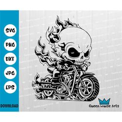 biker skull svg,cute dead skeleton racer svg,motorcycle motorcycle bicycle,cricut cutting file silhouette clipart vector