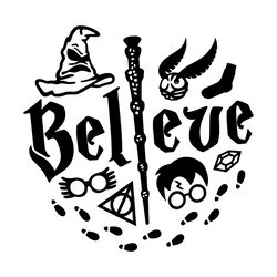harry potter believe in magic sticker svg, halloween witch movie svg