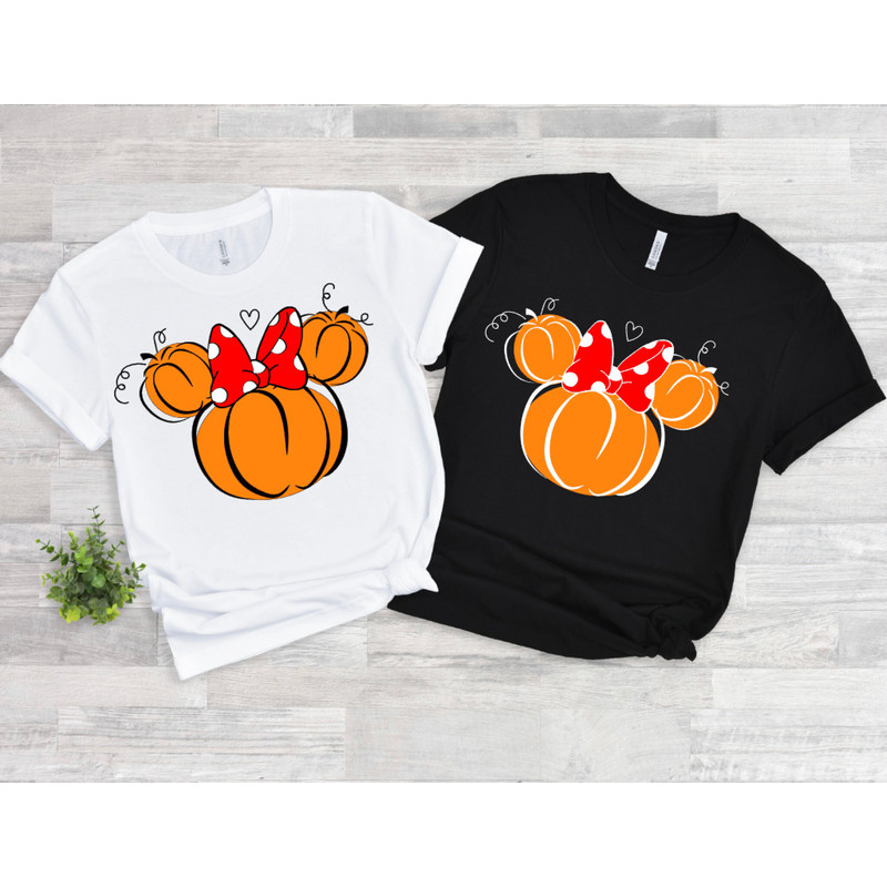 Minnie Pumpkin Unisex Tee, Minnie mouse Pumpkin Tees, Disney pumpkin Fall Tees Women's Fall T-shirts - 1.jpg