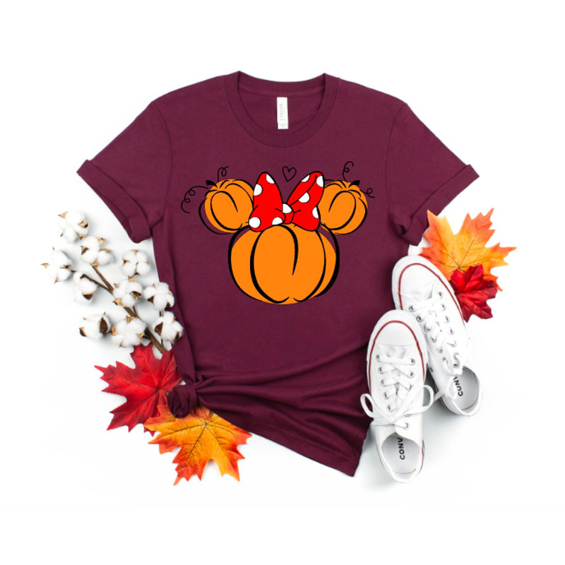 Minnie Pumpkin Unisex Tee, Minnie mouse Pumpkin Tees, Disney pumpkin Fall Tees Women's Fall T-shirts - 2.jpg