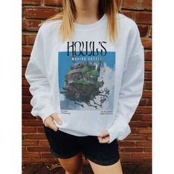 howl's moving castle sweatshirt shirt studio ghibli merch | turnip head anime hoodie movie aesthetic fan anime gift miya