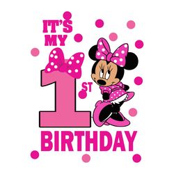 1st birthday disney minnie mouse svg, happy birthday minnie svg