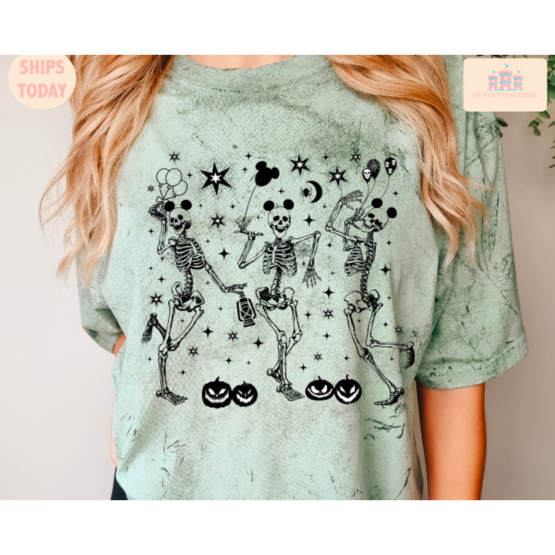 Mouse Skeleton Shirt, Skeleton Mouse T-Shirt, Mouse Balloon Shirt, Halloween shirt, Halloween Mouse shirt, Mouse party shirt, Magical shirt - 2.jpg