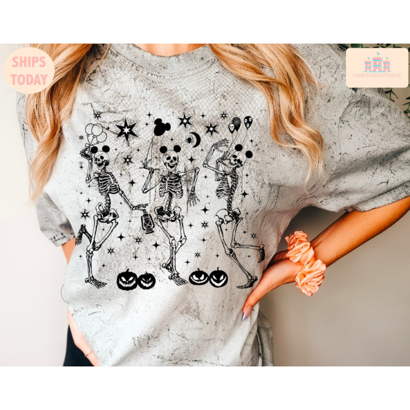 Mouse Skeleton Shirt, Skeleton Mouse T-Shirt, Mouse Balloon Shirt, Halloween shirt, Halloween Mouse shirt, Mouse party shirt, Magical shirt - 3.jpg