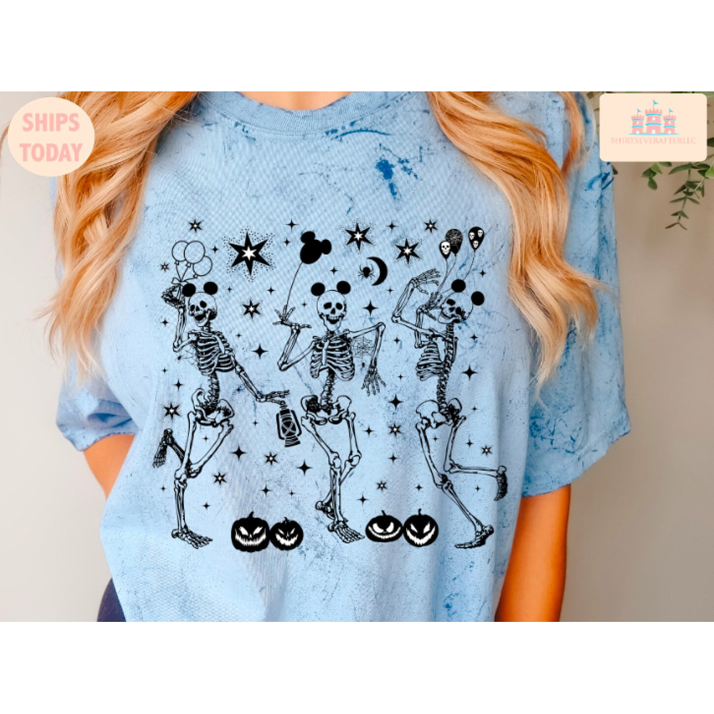 Mouse Skeleton Shirt, Skeleton Mouse T-Shirt, Mouse Balloon Shirt, Halloween shirt, Halloween Mouse shirt, Mouse party shirt, Magical shirt - 5.jpg