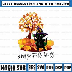 Happy Fall Y'All Png, Pumpkin Cat Thanksgiving Png, Pumpkin PNG, Fall PNG, Happy Fall Png, Autumn Png, Western Design, S