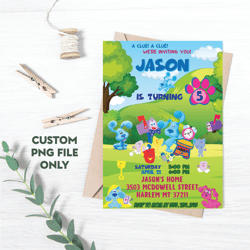 personalized file blues clues birthday invitations | blues clues evite | printable blues clues party invite | png file