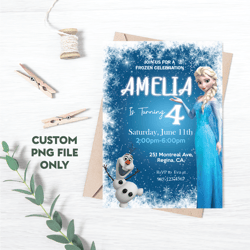 personalized file princess elsa birthday invitation | frozen birthday invitation, printable frozen party | png file