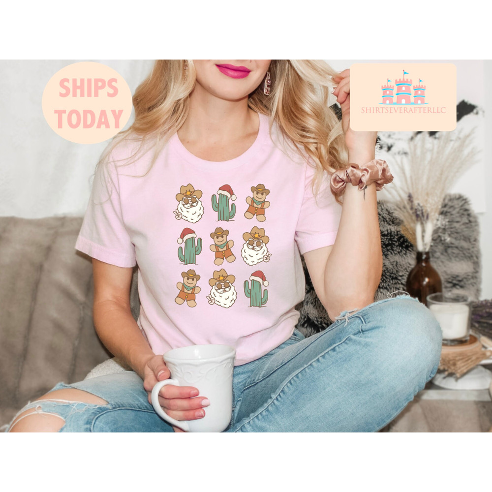Retro Howdy Christmas shirt, Gingerbread Santa, Cowboy Santa shirt, Cowgirl Christmas Shirt, Howdy shirt, Western shirt, Santa Claus - 2.jpg