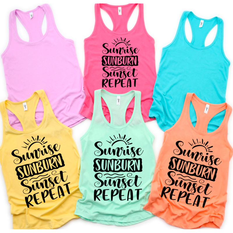 Sunrise Sunburn Sunset Repeat Shirt, Summer Shirts For Women, Beach Shirt, Summer Shirt, Beach Shirts For Women, Vacay Mode, Vacation Shirt - 1.jpg