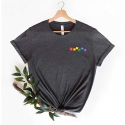 flower rainbow shirt, pride tee, lgbtq shirt, pride month t-shirt, gay pride shirt, lesbian shirt, subtle pride shirt, r