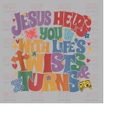 jesus helps you with life's twists and turns png, vbs crew 2023 png, vacation bible school, twists and turns digital dow