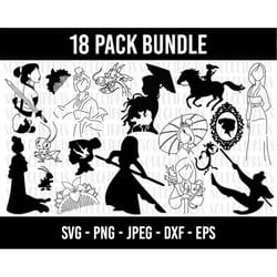 cod990- mulan svg bundle, mulan svg, mulan clipart cut files for cricut silhouette, princess svg