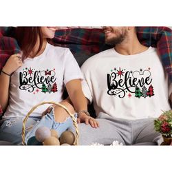 disney christmas believe shirt, disney couple christmas shirt, christmas couple shirt, disney believe shirt, matching ch
