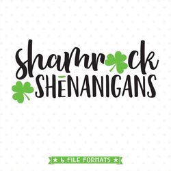 shamrock shenanigans st patricks day svg