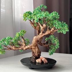 Handmade artificial bonsai tree of beads | exclusive decoration