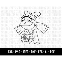 cod571 - hey arnold helga svg | svg - png - dxf - jpg - eps | cricut | valentine's clipart | clipart | silhouette | inst