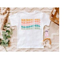 birthday girl png, wavy text, toddler shirt png, retro brother sister, kids shirt design, matching sibling, toddler tee