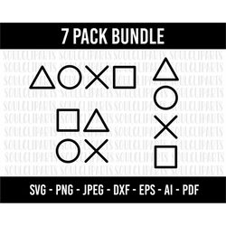 cod1142 - playstation buttons svg,playstation buttons png,playstatio, suitable for silhouette, cricut, laser cutter & cr