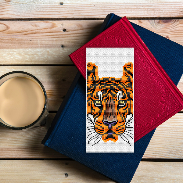 tiger bookmark embroidery pattern digital