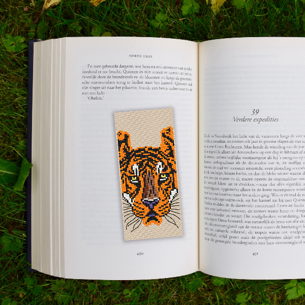 tiger cross stitch bookmark pattern digital
