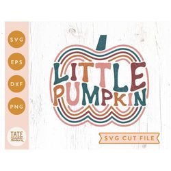 little pumpkin retro svg cut file - retro fall svg, kid fall shirt svg, pumpkin patch svg, baby pumpkin svg - commercial