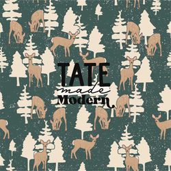 winter forest deer seamless pattern file - boho winter seamless pattern, green christmas winter fabric pattern