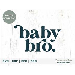 Baby Bro SVG cut file - Retro little brother svg, Retro new baby svg, sons brothers svg, little bro png - Commercial Use