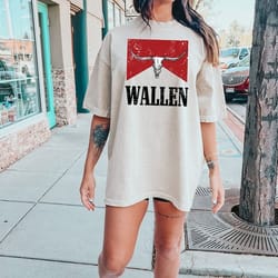 cow skull western style apparel, country music shirt, wallen womens western shirt, wallen bleached tee, wallen trend
