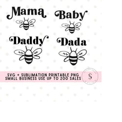 mama bee baby bee bundle mama's main squeeze lemon newborn svg cut file dxf printable png silhouette cricutsublimation