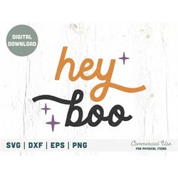 hey boo svg cut file - retro halloween svg, boho halloween shirt svg, boho spooky svg, mama halloween svg - commercial u