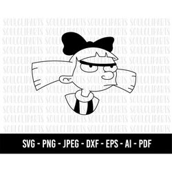 cod570 - hey arnold helga svg | svg - png - dxf - jpg - eps | cricut | valentine's clipart | clipart | silhouette | inst