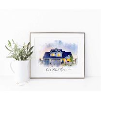 custom watercolor wedding venue painting, housewarming gift, engagement gift, watercolor house, house portrait, watercol