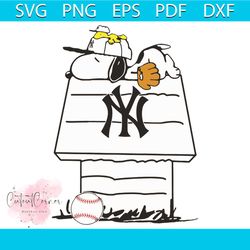 snoopy baseball new york yankees svg, sport svg, snoopy svg, yankees svg, baseball svg, peanuts svg, baseball new york s