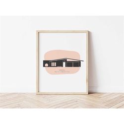 mod about you (blush) printable art - palm springs mid century modern art, mcm valentines day eichler print | digital do