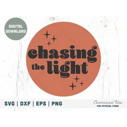 Chasing the Light Retro SVG cut file, Photographer Svg, Chasing sunsets svg, Get outside svg, Photography svg, Commercia