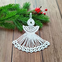 crochet christmas angel ornament pattern easy - christmas hanging decorations to make - quick christmas crochet gifts