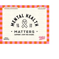 mental health matters svg, png, cricut, silhouette, neurodiversity, mental health month awareness, clip art vector, dtg,