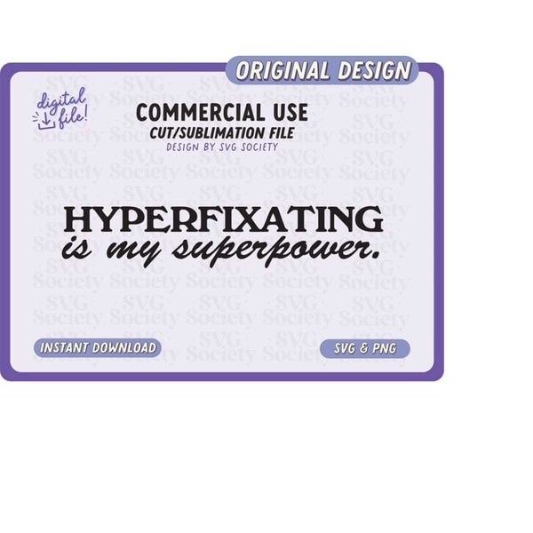 Hyperfixating, Neurodiversity SVG, PNG, ADHD svg, Silhouette - Inspire ...