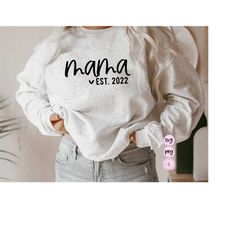 mama svg, mom est. 2022 svg cut file | pregnancy announcement, mama to be, promoted to mama, new mother | digital downlo