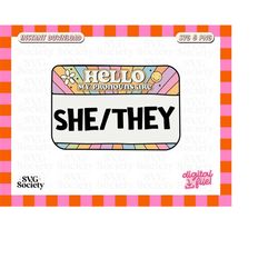 she they pronouns svg png  pronouns svg, non binary svg, pride svg, gender pronouns svg, gender identity, gay pride, com