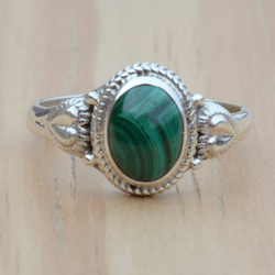 Malachite ring, natural gemstone sterling silver ring, Green Stone Women Ring, Malachite Silver minimalist Ring, Jewelry