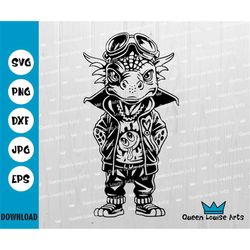 dragon svg,cool hip hop hipster dragon svg, dragon wearing glasses clothes animals svg cricut cut files digital instant