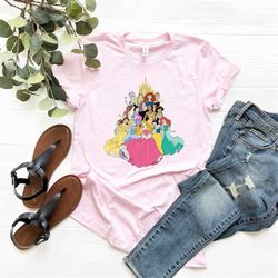 disney princess shirt, disney princess character shirt, princes, ariel, belle, rapunzel, jasmine, aurora, elsa, shirts,