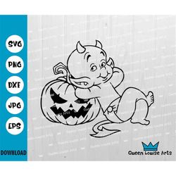 little devil svg, little devil vector file cute little devil halloween pumpkin svg png dxf eps,little devil cutting cut