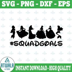 squad goals svg, princess squadgoals svg and png, squad goals, princess svg vector for silhouette cricut and silhouette