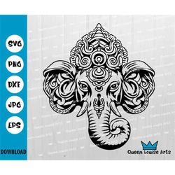 ganesh svg, lord ganesha head, ganesha mandala svg, digital cut files for cricut,zen yoga zentangle svg png dxf sublimat